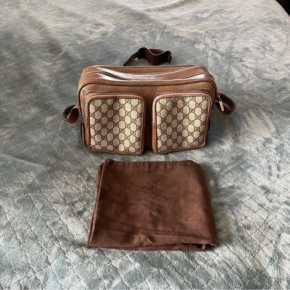 Gucci Brown and Tan Belt Bag with Structured Design - Picture 1 of 16